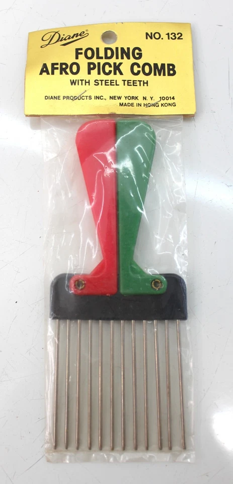 Peine plegable vintage Diane Afro Pick con dientes de acero Foto 2 de 3