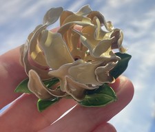 Vintage Extra Dimensional Fabulously Colored Enamel Flower Brooch Pin Excellent 