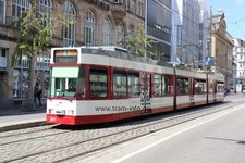 Foto-Abzug Photo Tram Freiburg VAG Deutschland GT8D-MN-Z #261 Holzmarkt '15