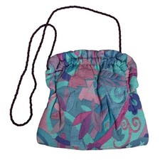 Vintage Style Multicolor Floral Geometric Drawstring Crossbody Bag