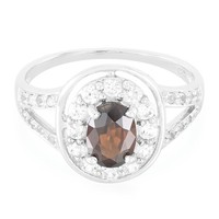 Cavill Damenring 925 Silber Schokoladen Zirkon 1,04Ct Oval Echtschmuck