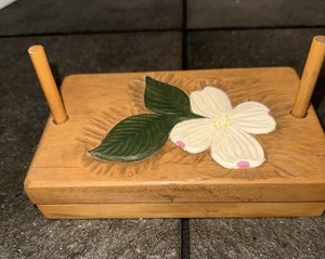 Vintage 1990’s Handmade Carved Wood Flower Press