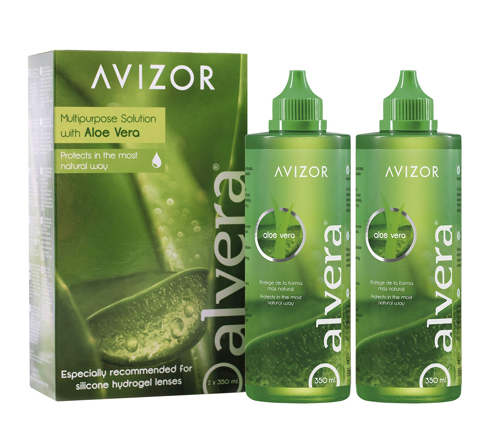 Liquide pour lentilles Alvera 2x350ml contre les yeux secs et irrités par les écrans