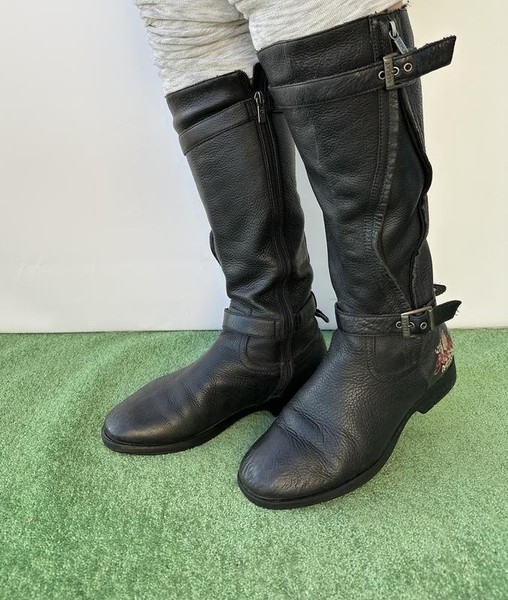 Women Replay Boots Black Leather 39