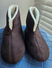Dark Brown Women's Bootie Slippers Size M