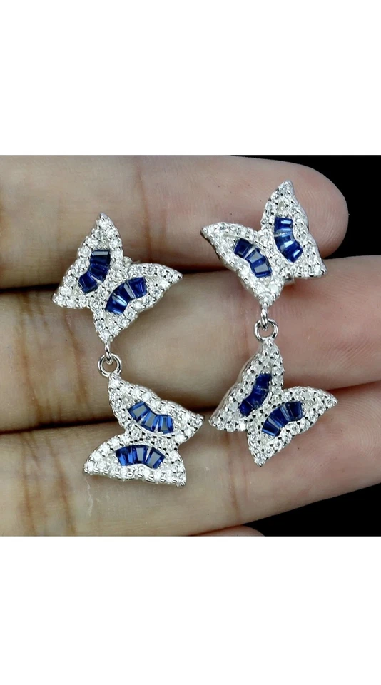 925 sterling silber ohrringe Simuliert Cz Edelstein Schmuck - Bild 2 von 4