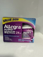 Allegra 180mg Gelcaps - 60 Count Exp 12/2026