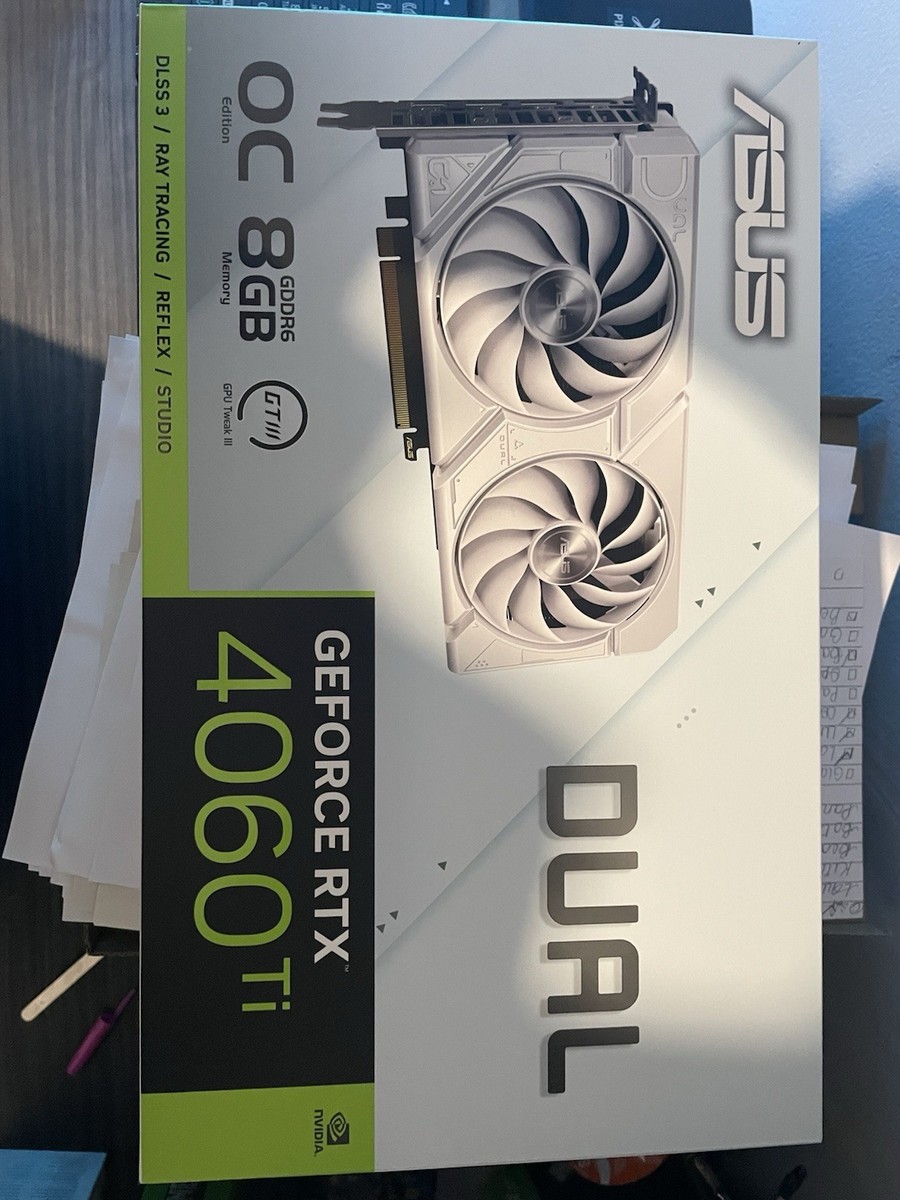 ASUS Dual GeForce RTX 4060 Ti OC White 8GB GDDR6 Graphics Card for