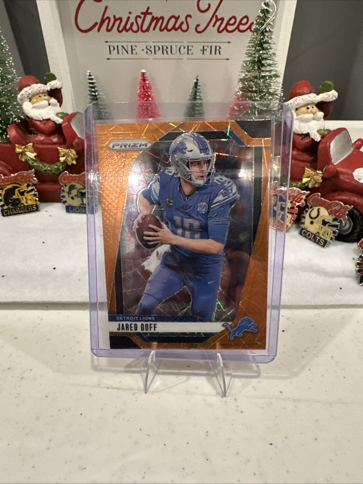 JARED GOFF 2024 Prizm #92 Orange Lazer Detroit Lions