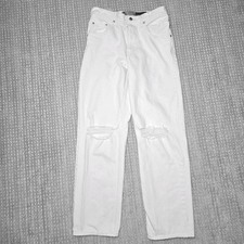 Levi Silver Tab '94 Womens 28 Baggy Loose White Jeans Distressed 100 Cotton