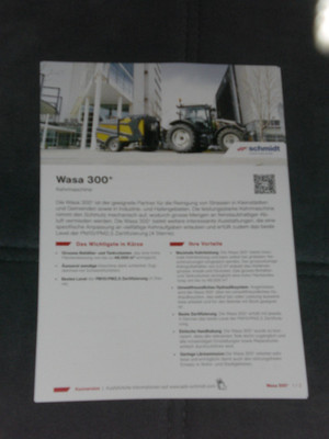 Aebi Schmidt Wasa 300 Trailed Sweeper Brochure Sheet from 05/2025 (24323)