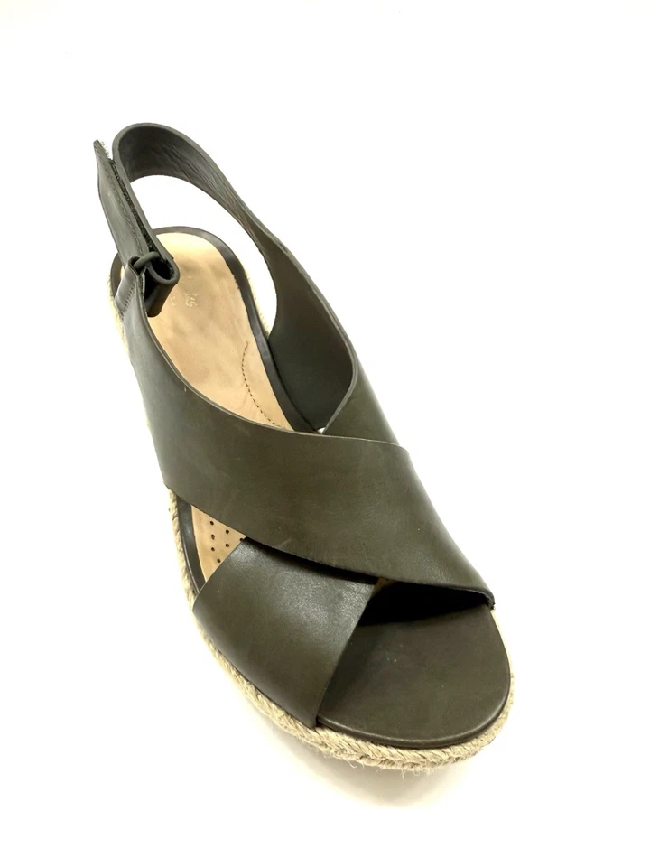 Sandalias artesanales Clarks para mujer cuñas cómodas moda verdes talla 6,5/37 ($) - Imagen 3 de 4