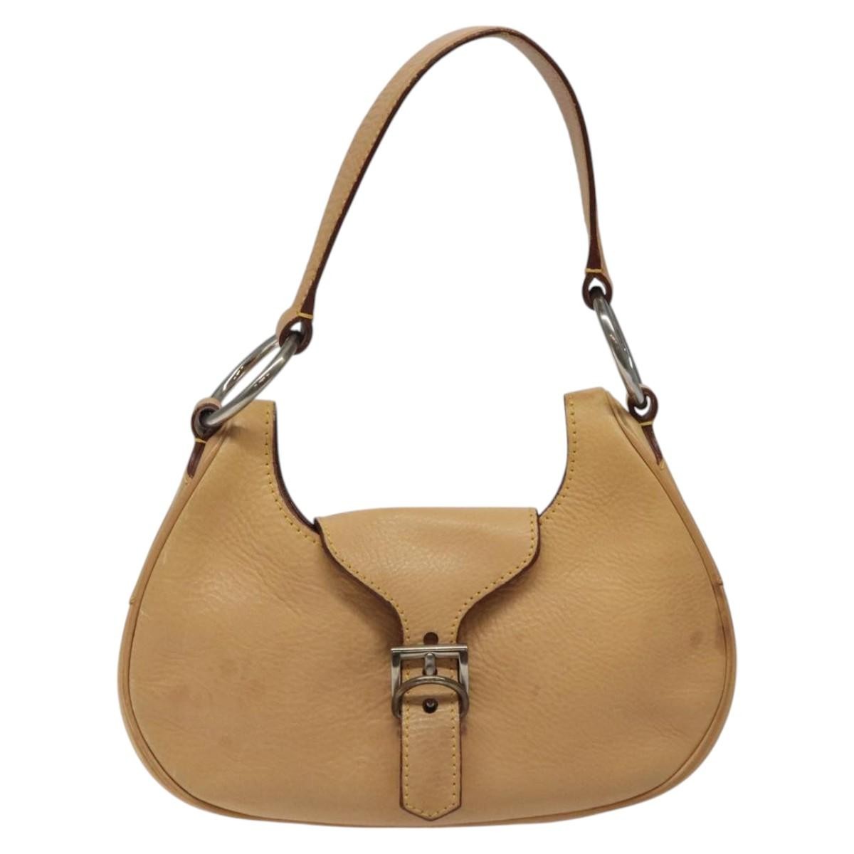 Authentic Prada Beige Leather Shoulder Bag