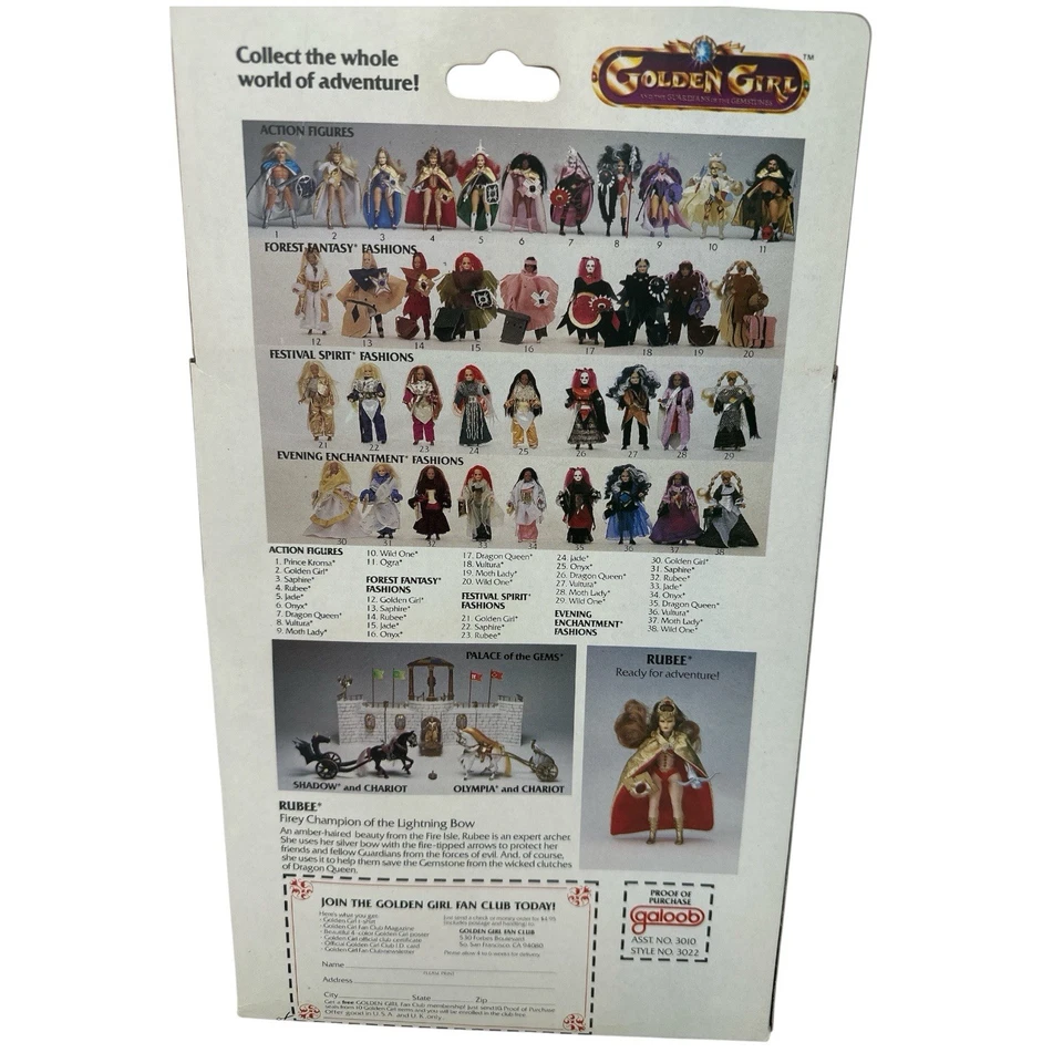 Vintage Golden Girl and the Guardians of the Gemstones Rubee Action Figure 1984 - Image 3 of 4