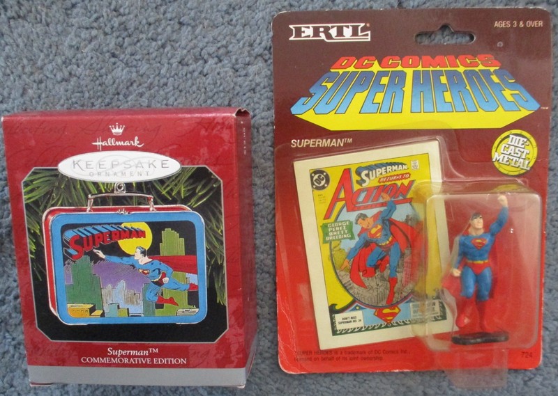 2 SUPERMAN ITEMS Hallmark Keepsake Ornament ERTL DC COMICS SUPER HEROES Die-cast