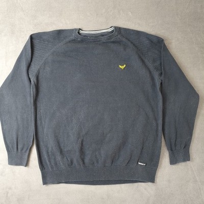 Threadbare Herren Strickpullover Jumper Badger XL Dunkelgrau Anthrazit 100%...