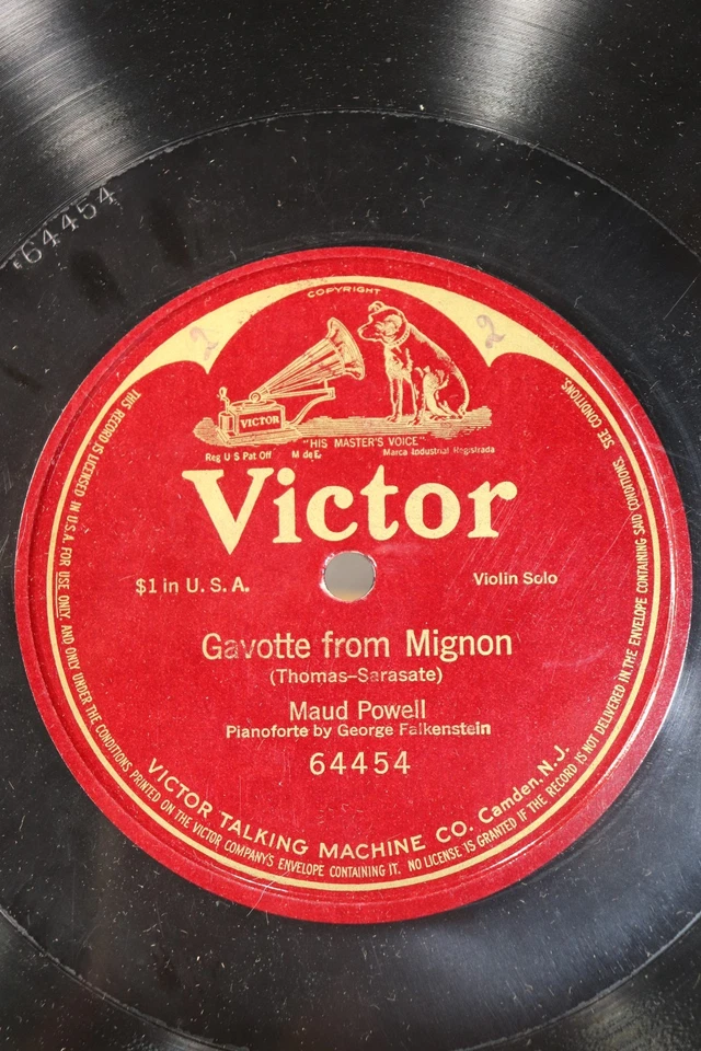 Victor Gavotte From Mignon Maud Powell 78 RPM 10" Violin Solo Recorded On 1 Side Foto 2 de 2