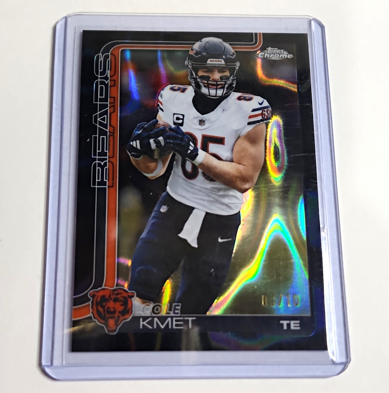 2025 Topps Chrome Cole Kmet #51 Chicago Bears Serial Numbered /10