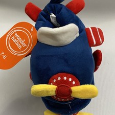 Wonder Nation Slippers Airplane Kids 7-8 Blue Red Yellow Plush Toddler Shoe