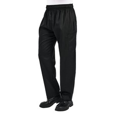 Mens Chef Pants Elastic Waist Cook Uniform For Kitchen Restaurant Workwear