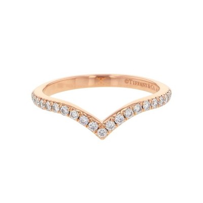TIFFANY Soleste 18K Rose Gold Diamond V Ring