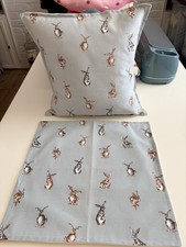 Ex Display Sale 2 Sky Blue Hare print cushion covers With Envelope Back Opening