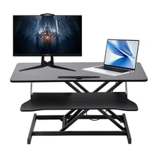 37" Home Office Stand Riser Wide Keyboard Tray Computer Stand Up Desk Converter