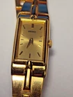 Seiko Vintage Ladies' Gold Tone Watch 2E20-7479. New Battery. 6.5" Band