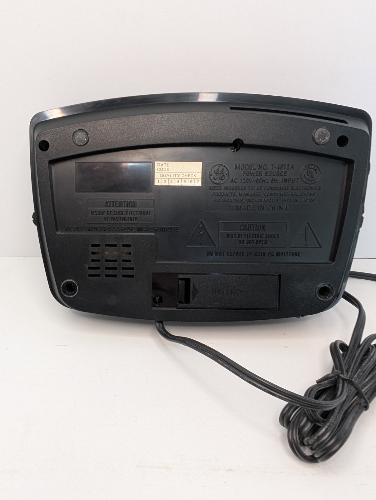 GE General Electric Alarm Clock 7-4615A Clock Radio 