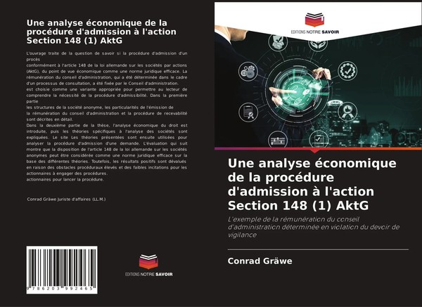 Conrad GräWe | Une Analyse éConomique De La ProcéDure D'admission à L'action...-image
