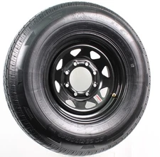Radial Trailer Tire Black Rim ST235/80R16 Load Range E 8 Lug 6.5 Spoke Wheel