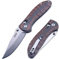 Ikiv Bearing Axis Lock D2 Steel Carbon Fiber G10 Handle Pocket Folding Knife Edc