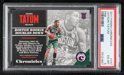2017 Panini Chronicles Rookies Pink 32/99 Jayson Tatum #137 PSA 6 Rookie RC h2o
