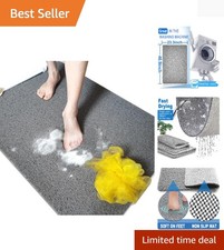 Superior Non-Slip Shower Mat 24x47  - Ideal for Textured Floors - Elegant Grey
