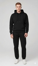 Men's Full Tracksuit Set Plain Pullover Hoodie Joggers Gym Jogging Bottoms S-XL