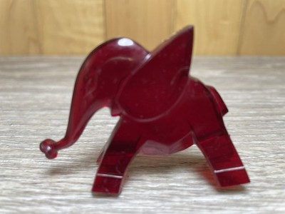 Nosco Don Manning Vintage Lucite Art Deco Miniature Elephant Cranberry