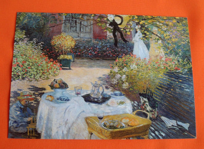 1x Postkarten Das Mittagsessen  Garten in Argenteuil Claude Monet 1874Kunst