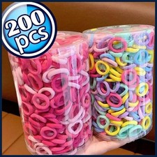 200pcs Vibrant Colorful Elastic Hair Bands for Girls Women - Small Rubber