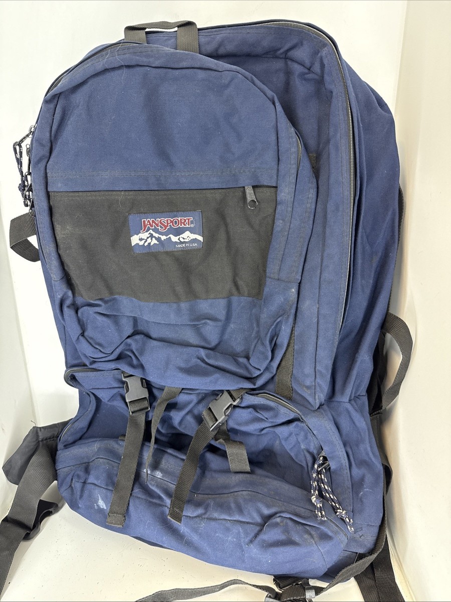 Vtg. 90's JANSPORT Large Blue Hiking Backpack 3 in 1 Convertible