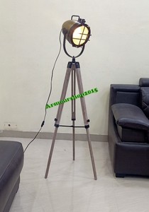 Vintage Nautical Lighting Searchlight Spotlight Theater Light Floor Lamp Tripod* Vintage Nautical Lighting Searchlight Spotlight Theater Light Floor Lamp Tripod*