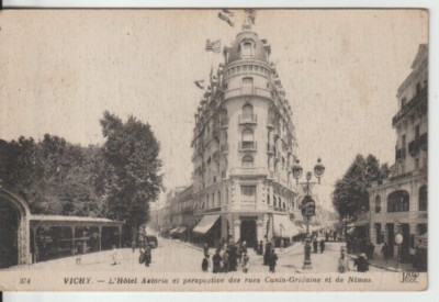 VICHY, FRANKREICH - DAS ASTORIA HOTEL & CUNIN-GRIDAINE STRASSE S/W POSTKARTE JND 139+