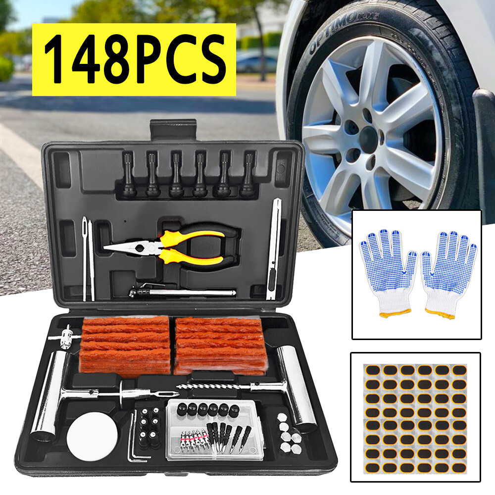 148PCS Tyre Puncture Repair Recovery Kit Heavy Duty 4WD Offroad