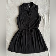 KENSIE Button Up Little Black Dress Size L