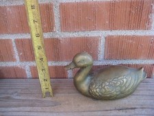 Vintage 7" Length *** DUCK *** Brass Figurine Sculpture Art Decorative 