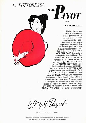 ADVERTISEMENT 1951 PRODUCTS DOCTOR N.G.PAYOT PARIS WOMEN FASHION BEAUTY R.GRUAU