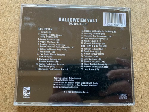 HALLOWEEN VOLUME 1 SOUND EFFECTS CD NEW & SEALED - Picture 2 of 2