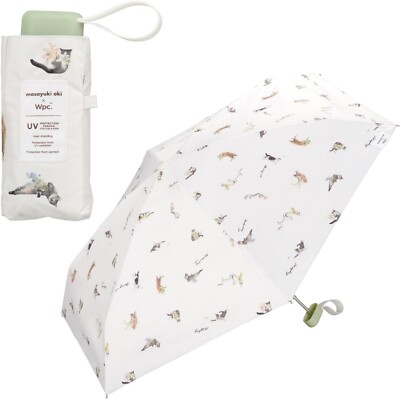 Wpc. Masayuki Oki Cat Folding Umbrella sunny & rainy  cute 4 Design Black inner