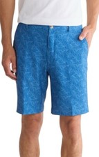 Greg Norman Mens Blue Palm Leaves Pockets Long Golf Bermuda Shorts Sz 42 New