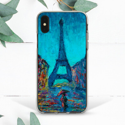 Paris Oil Art Eiffel Tower Vintage Case For iPhone X 11 12 13 14 15 Pro Max XR