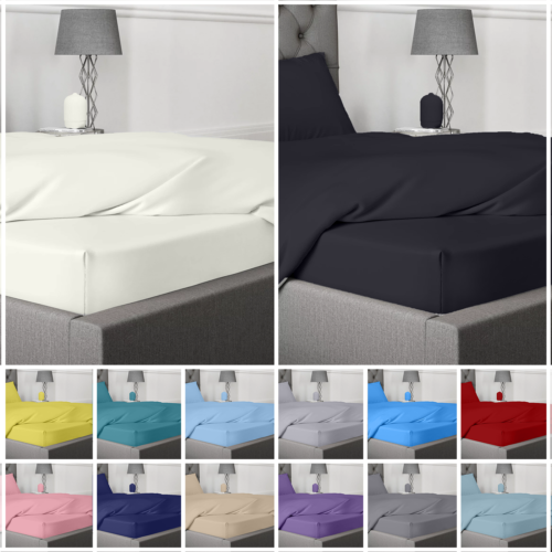 100 Egyptian Cotton 400 TC 35cm Extra Deep Soft Fitted Sheet 25 cm Bed Sheets eBay